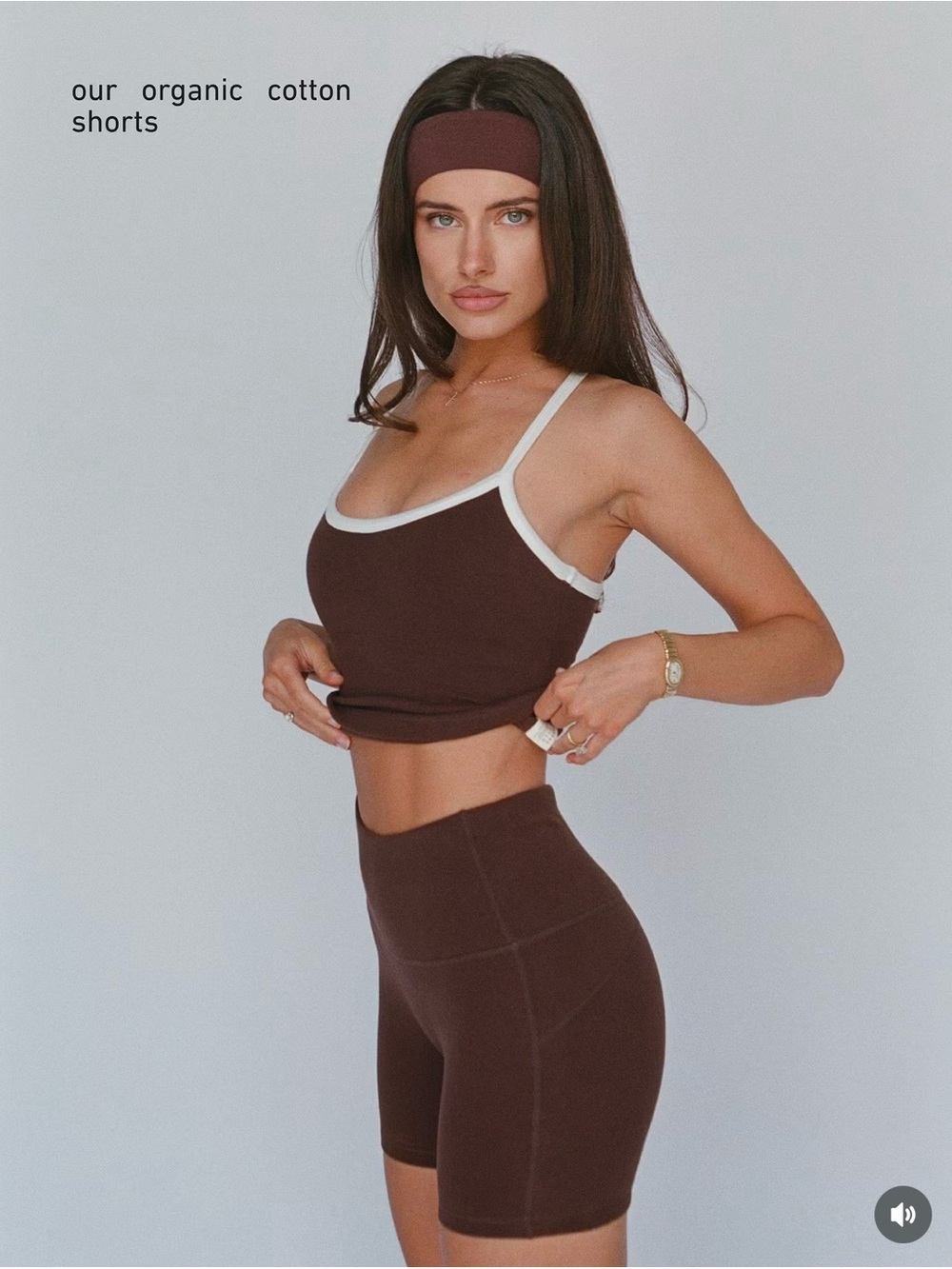 LAYERE Organic Cotton High-Rise 4" Shorts Chocolate Brown XXS